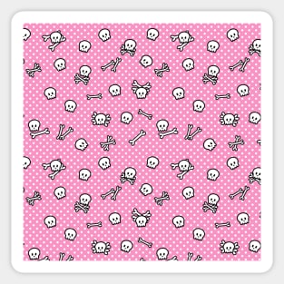 Pastel goth kawaii pink skulls pattern Sticker